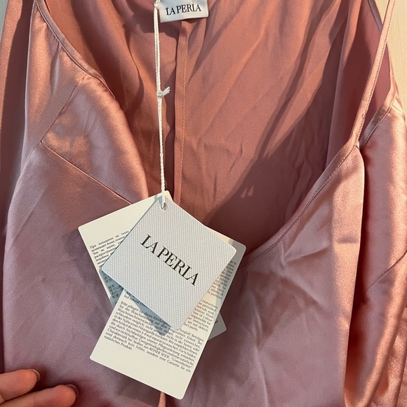 LA Perla Silk Camisole dark pink with spaghetti straps and stretch! NWT - Picture 6 of 12